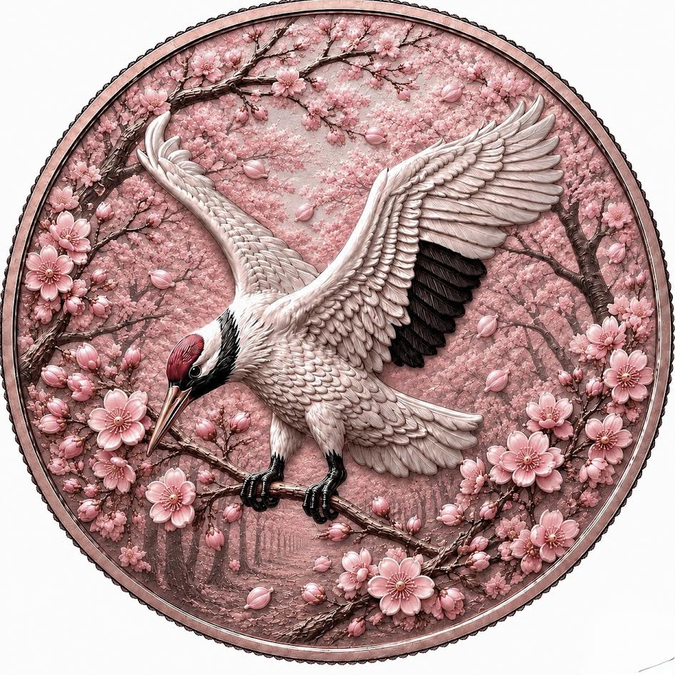 In Stock! 2026 American Silver Eagle Japanese Cherry Blossom Edition (149 Mintage)
