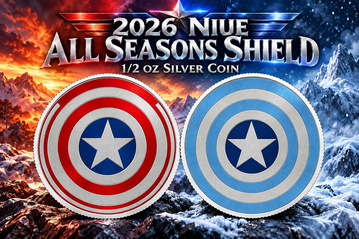 2026 Niue Captain America All Seasons Shield Edition 1/2 oz Silver Coin