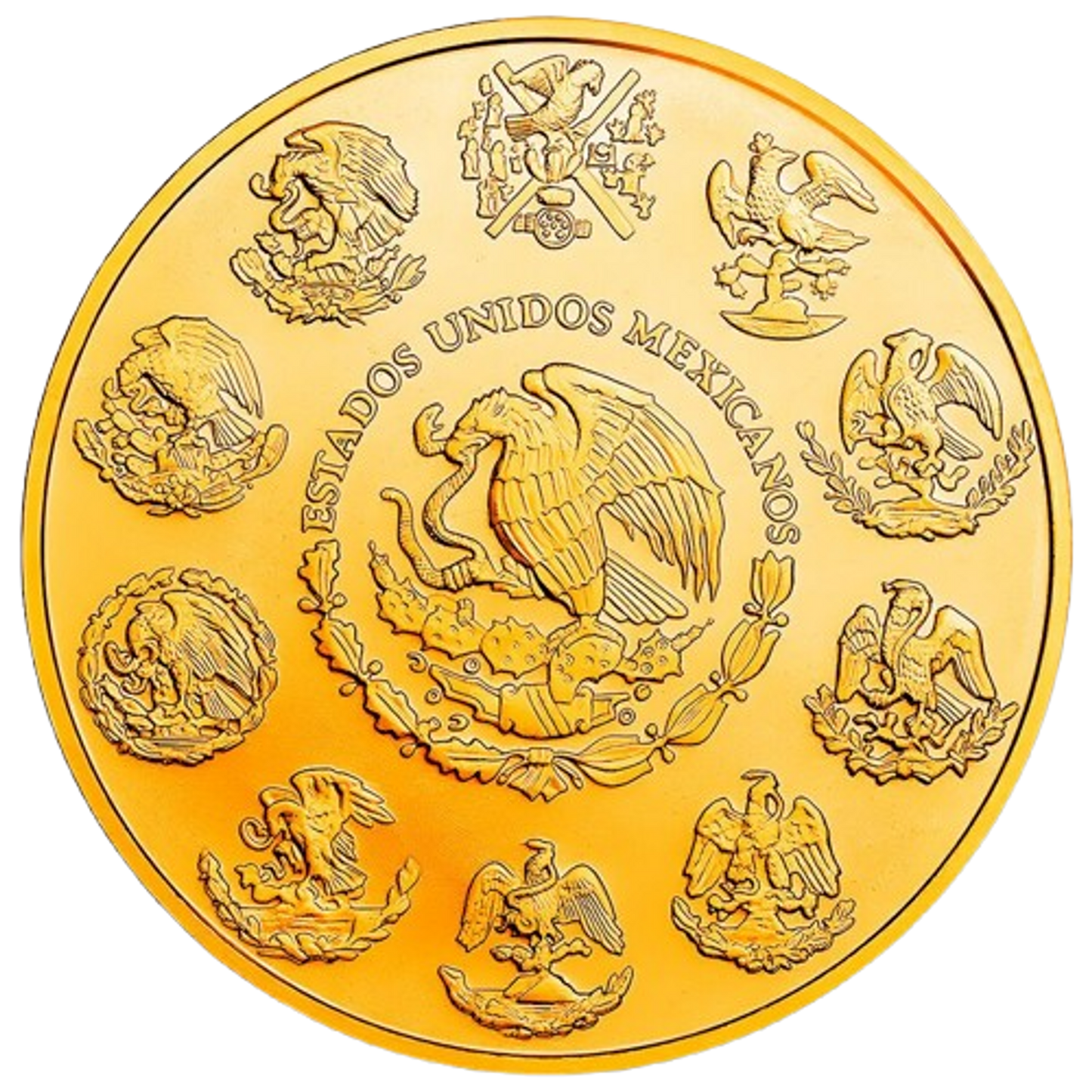 In Stock! 2024 1 oz Mexican Libertad Aztec Calendar 24k Gold Gilded Colorized Silver Coin