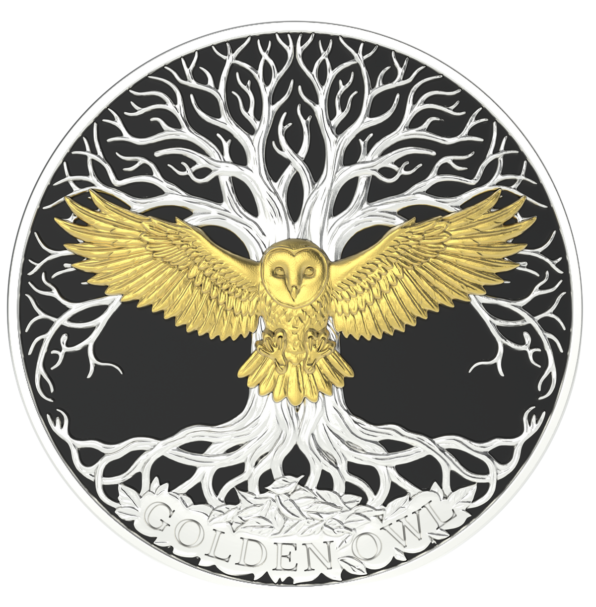 2026 Pitcairn Islands Golden Creatures - Owl 1 oz Silver Coin