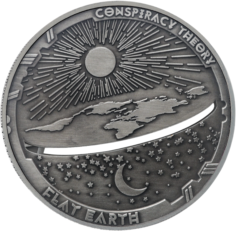 2022 Samoa Conspiracy Collection - Flat Earth Cut-Out CN Coin in Card