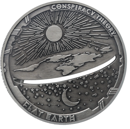 2022 Samoa Conspiracy Collection - Flat Earth Cut-Out CN Coin in Card