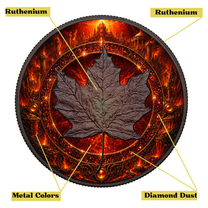 2026 Canada Maple Leaf Fire - Elemental Realms Diamond Dust 1 oz Silver Coin (08/07)