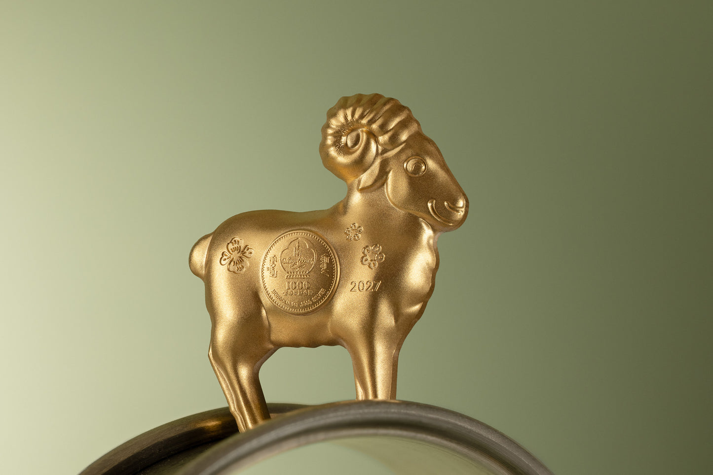 2027 Mongolia Lunar Year Fluffy Gilded Sheep 1 oz Silver Coin