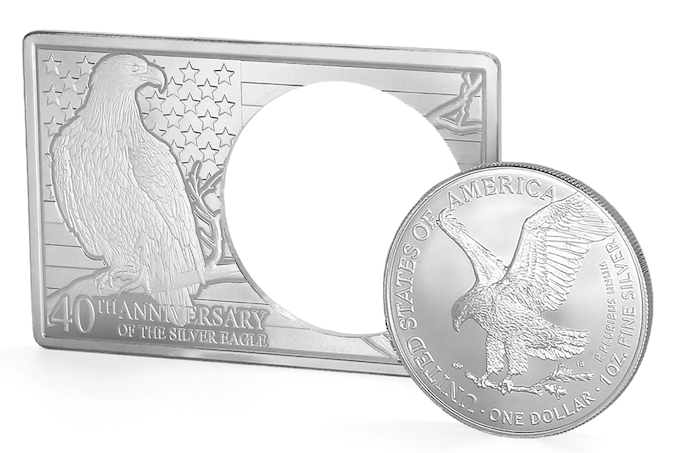 2026 U.S. Eagle 40th Ann. 3 oz Silver Coin in Bar