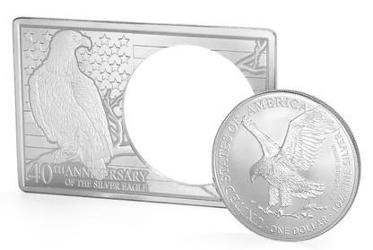 2026 U.S. Eagle 40th Ann. 3 oz Silver Coin in Bar