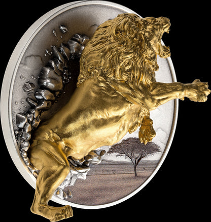 2026 Burundi Dynamic Dimension Lion 5 oz Silver Coin (07/08)