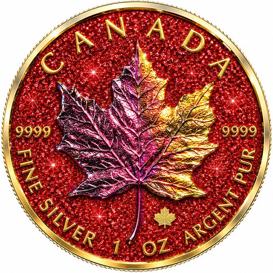 2026 Canada Maple Leaf Crimson Majesty Edition 1 oz Silver Coin