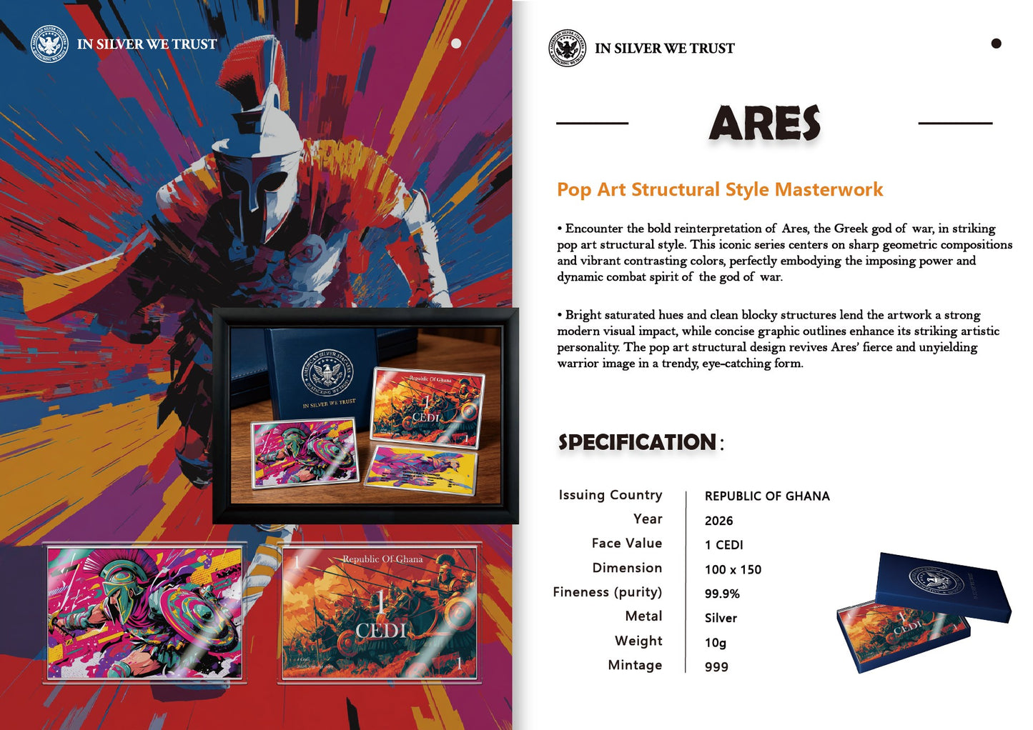 2026 Ghana Ares 10g Silver Foil (07/03)