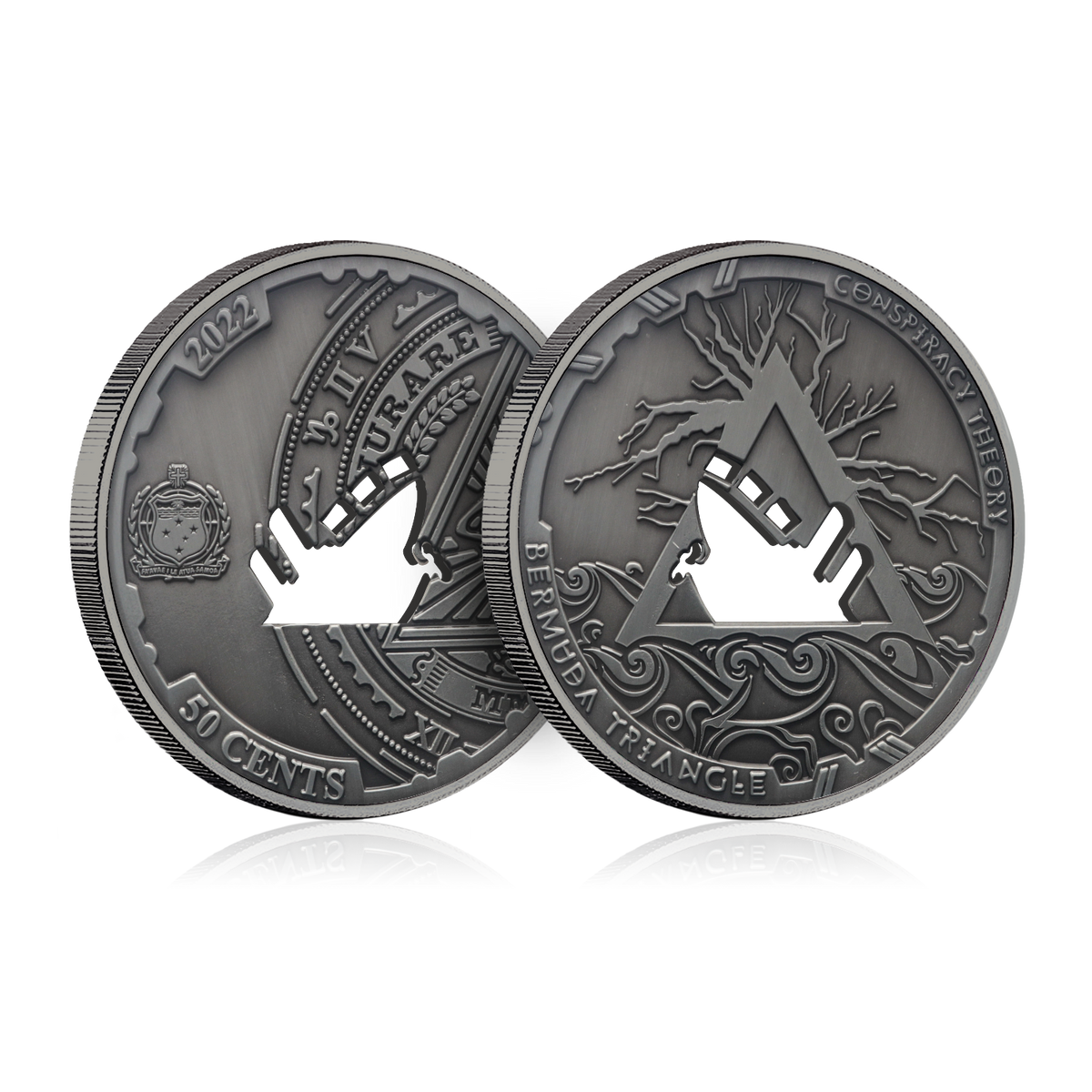 2022 Samoa Conspiracy Collection - Bermuda Triangle Cut-Out CN Coin in Card