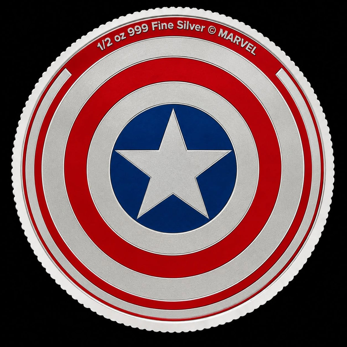 2026 Niue Captain America All Seasons Shield Edition 1/2 oz Silver Coin