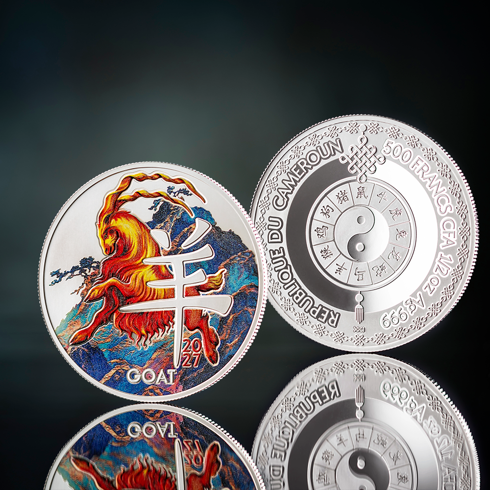 2027 Cameroon Year of the Goat Special Edition 1/2 oz Silver Coin