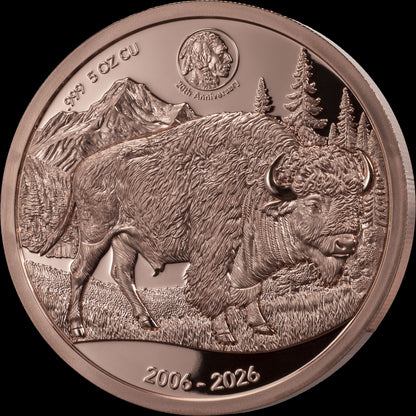 2026 Barbados Copper Titans Buffalo 5 oz Copper Coin (06/26)