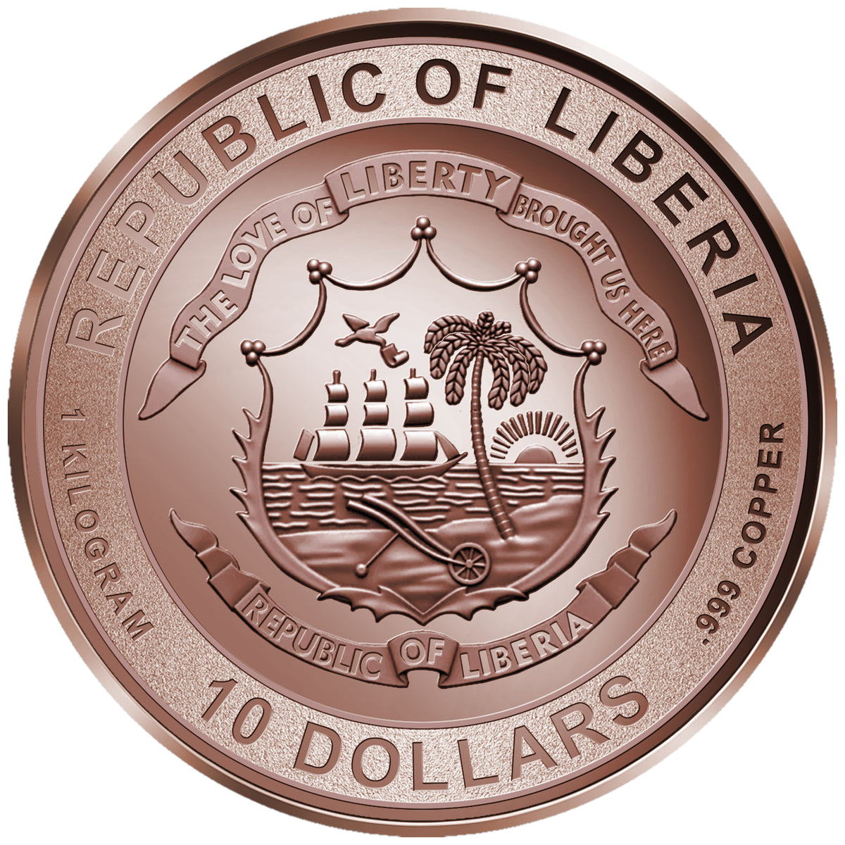 2026 Liberia End of Trail HR 1 Kilo Copper Coin - Capsule