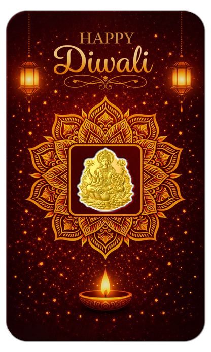2026 Solomon Islands Diwali Shaped 1/1000 oz Gold Coin in Card