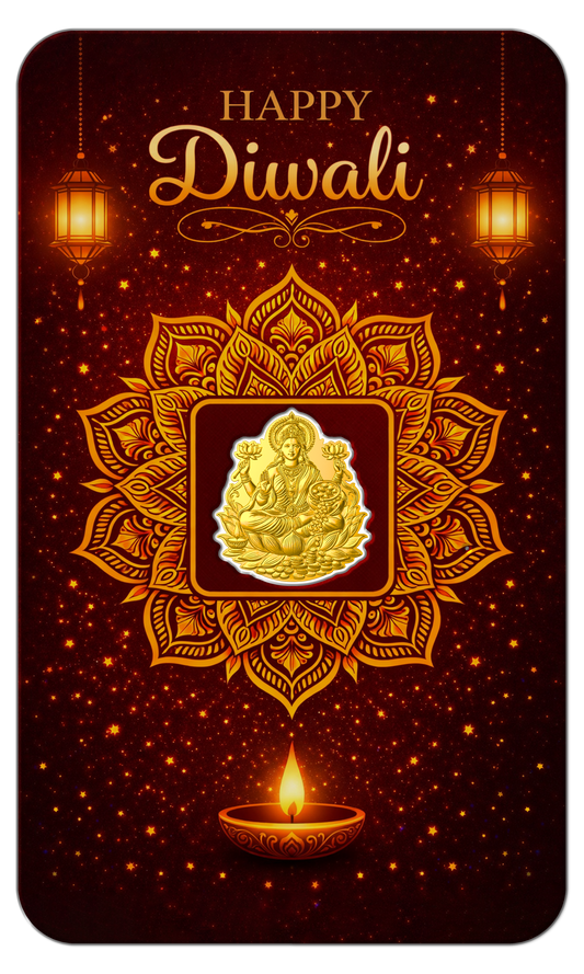 2026 Solomon Islands Diwali Shaped 1/1000 oz Gold Coin in Card