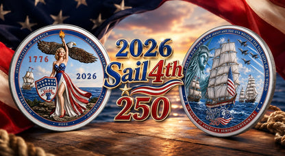 2026 Sail4th 250 Colorized 1/2 oz Silver Round (07/08)