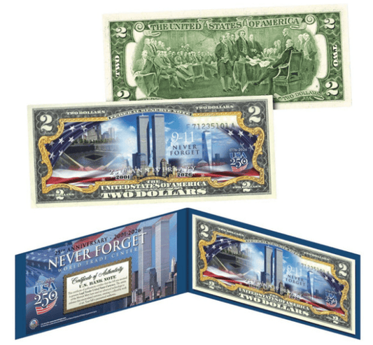 2001-2026 U.S. Genuine Legal Tender $2 Bill 9/11 25th Anniversary Edition