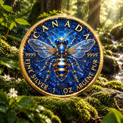 2026 Canada Maple Leaf Sapphire Bee Edition 1 oz Silver Coin