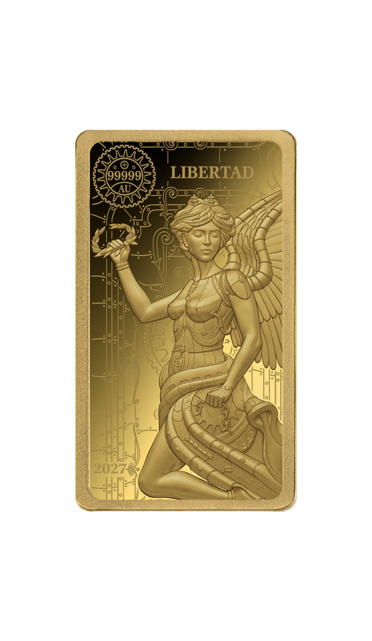 2027 Solomon Islands WPB Steampunk Libertad 1/200 oz Gold Coin - Capsule