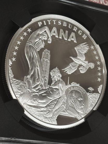 2026 Ascension Island Pittsburgh ANA Show Eagle 1 oz Silver Coin NGC PF 70 UCAM Iskowitz Signed