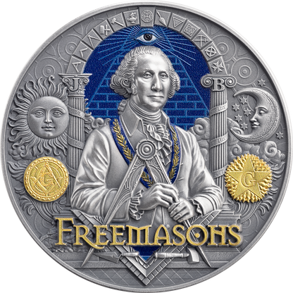 2027 Cameroon Secret Societies - Freemasons 2 oz Silver Coin