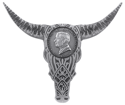 2027 Solomon Islands Buffalo Skull Shaped 2 oz Silver Coin