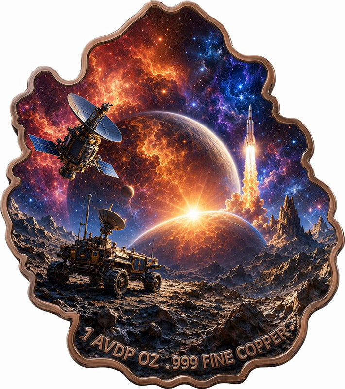 Cosmic Frontier Beyond the Horizon Shaped 1 oz Copper Medal (07/31)