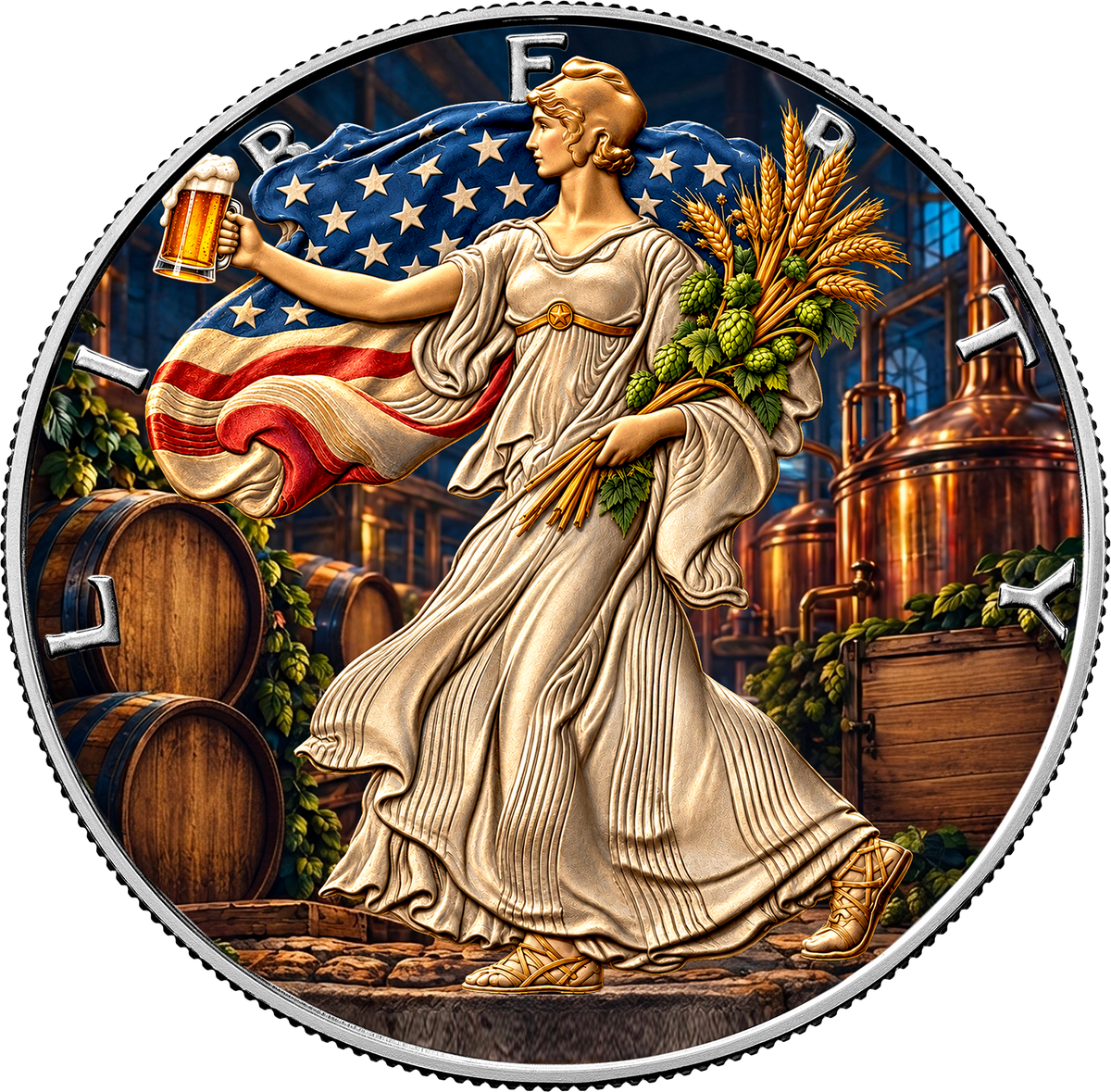 2026 U.S. Eagle American Beer Day Edition 1 oz Silver Coin