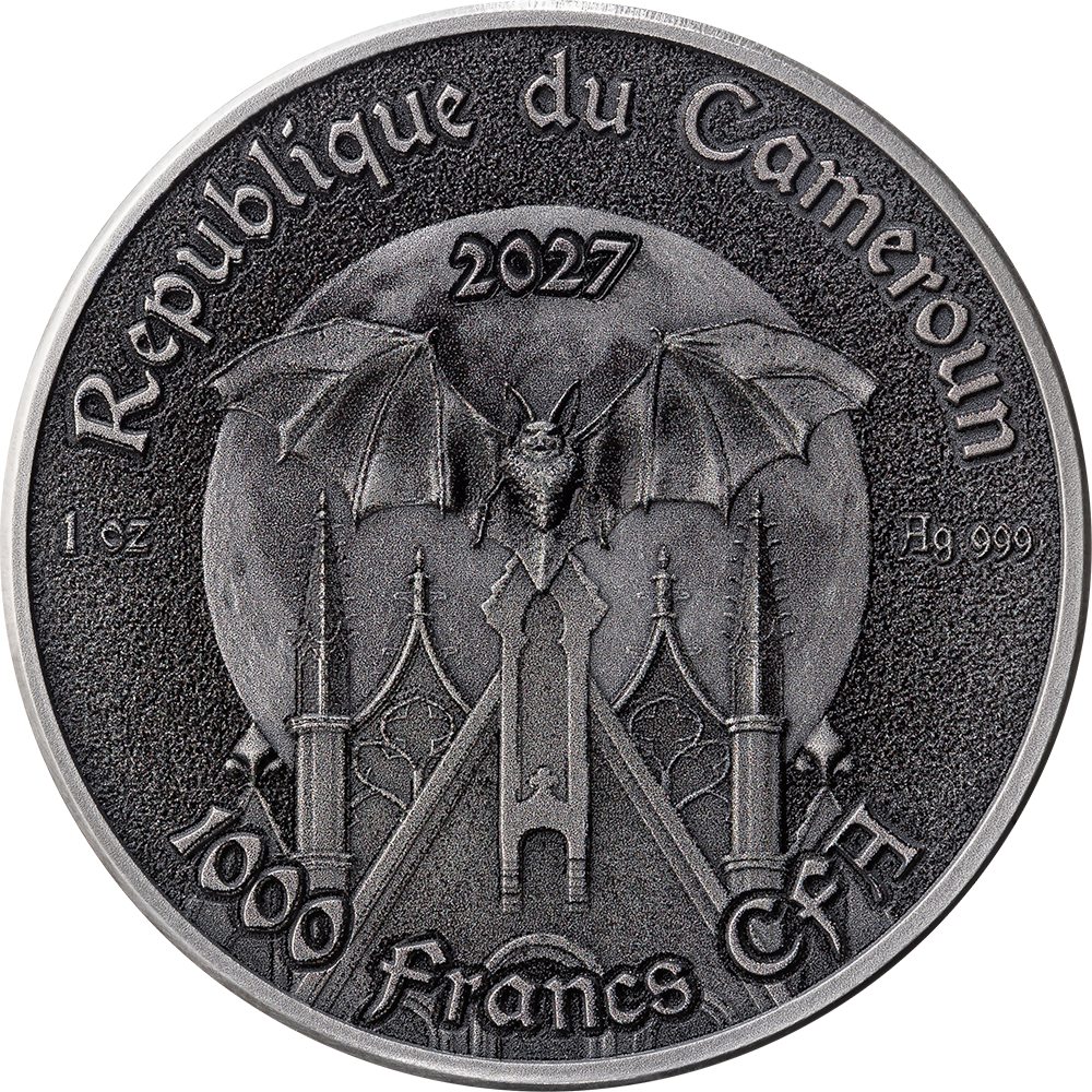 2027 Cameroon Creatures of Nocturne - The Bat 1 oz Silver Coin