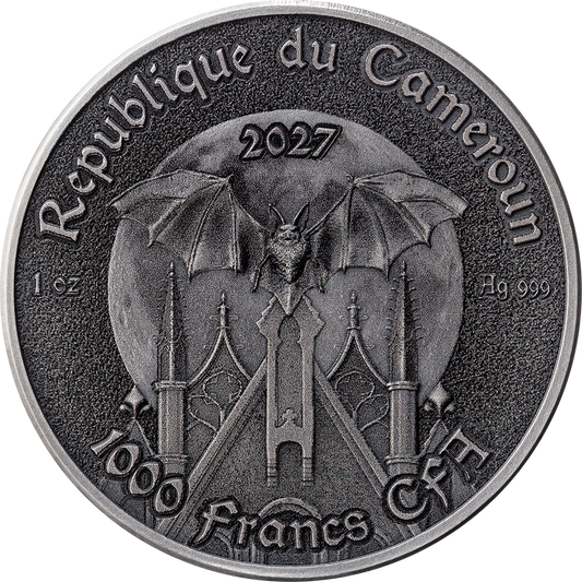 2027 Cameroon Creatures of Nocturne - The Bat 1 oz Silver Coin
