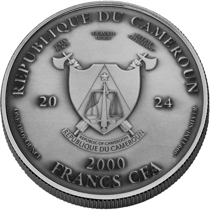 2024 Cameroon Peacemaker UHR 1 oz Silver Coin NGC MS 70 Bullet Label