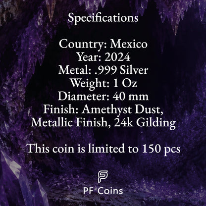 2024 Mexico Libertad Royal Amethyst Edition 1 oz Silver Coin (06/29)