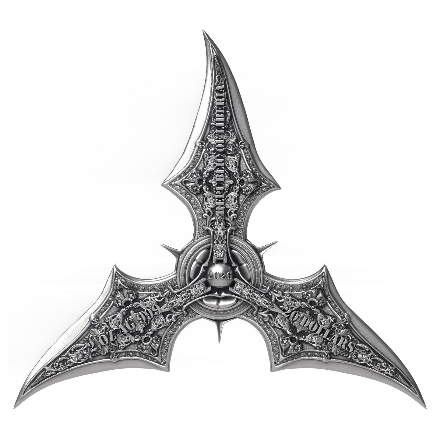 2026 Liberia Ninja Shuriken 2 oz Silver Coin (06/26)