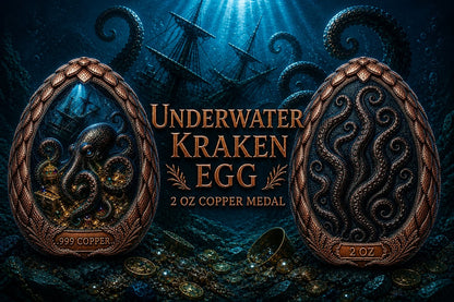 Underwater Kraken Egg Dome Shaped HR 2 oz Copper Medal (07/09)