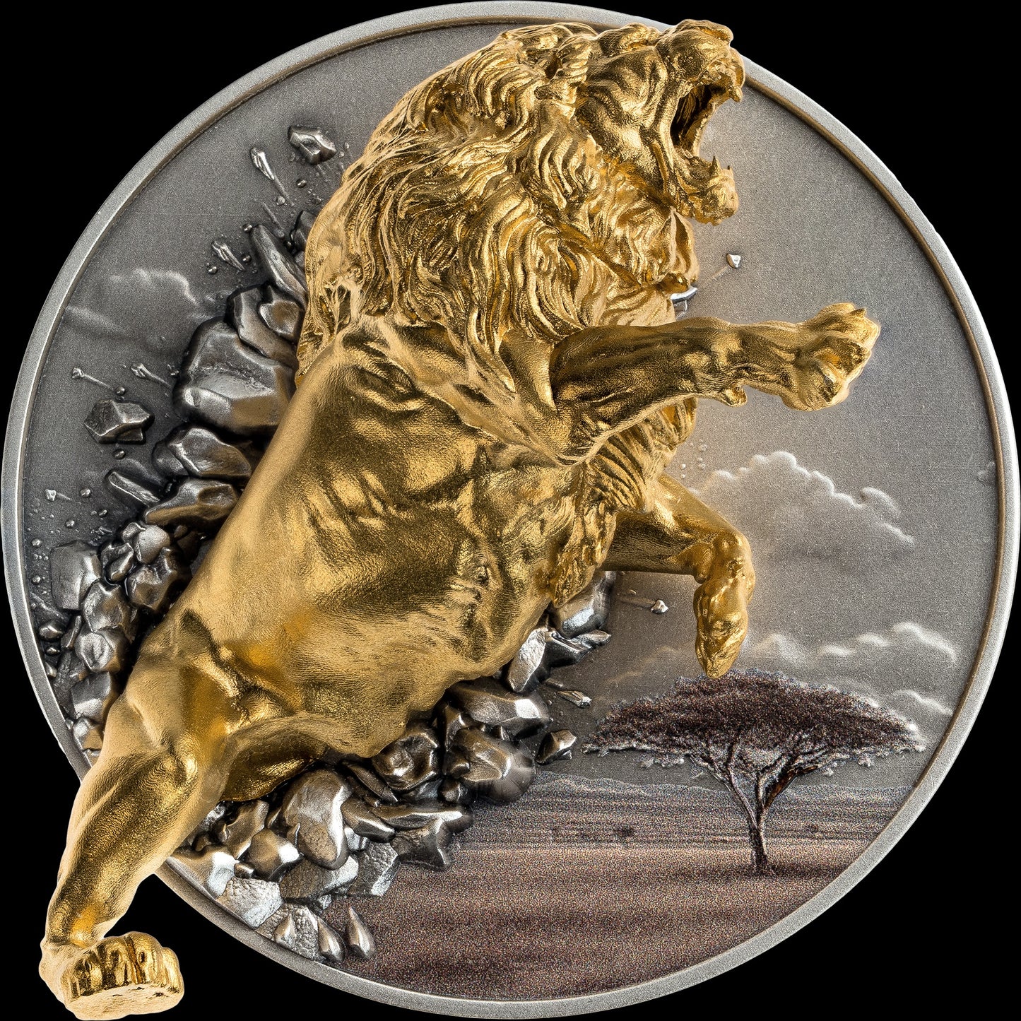 2026 Burundi Dynamic Dimension Lion 5 oz Silver Coin (07/08)