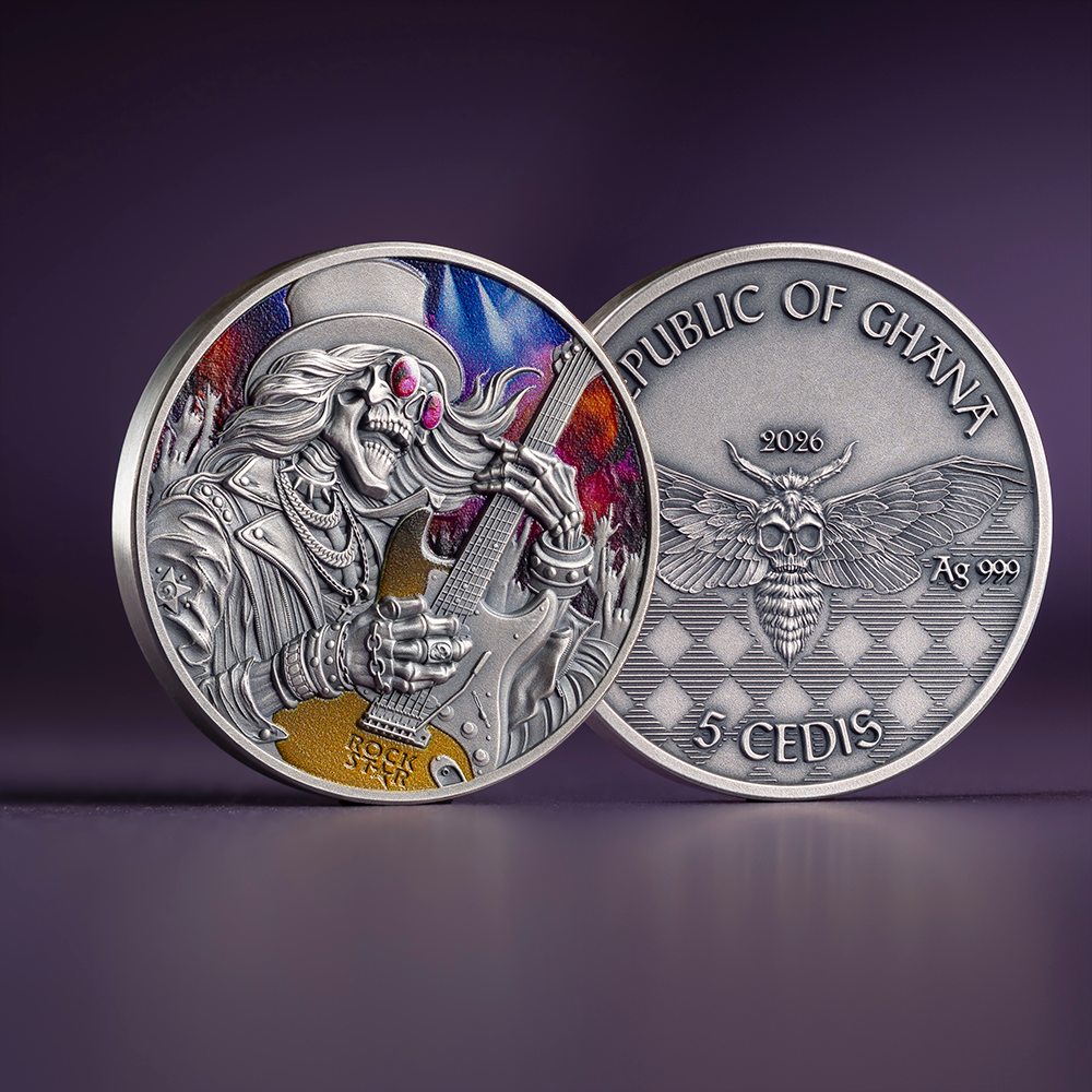 2026 Ghana Memento Mori - Rockstar 1 oz Silver Coin