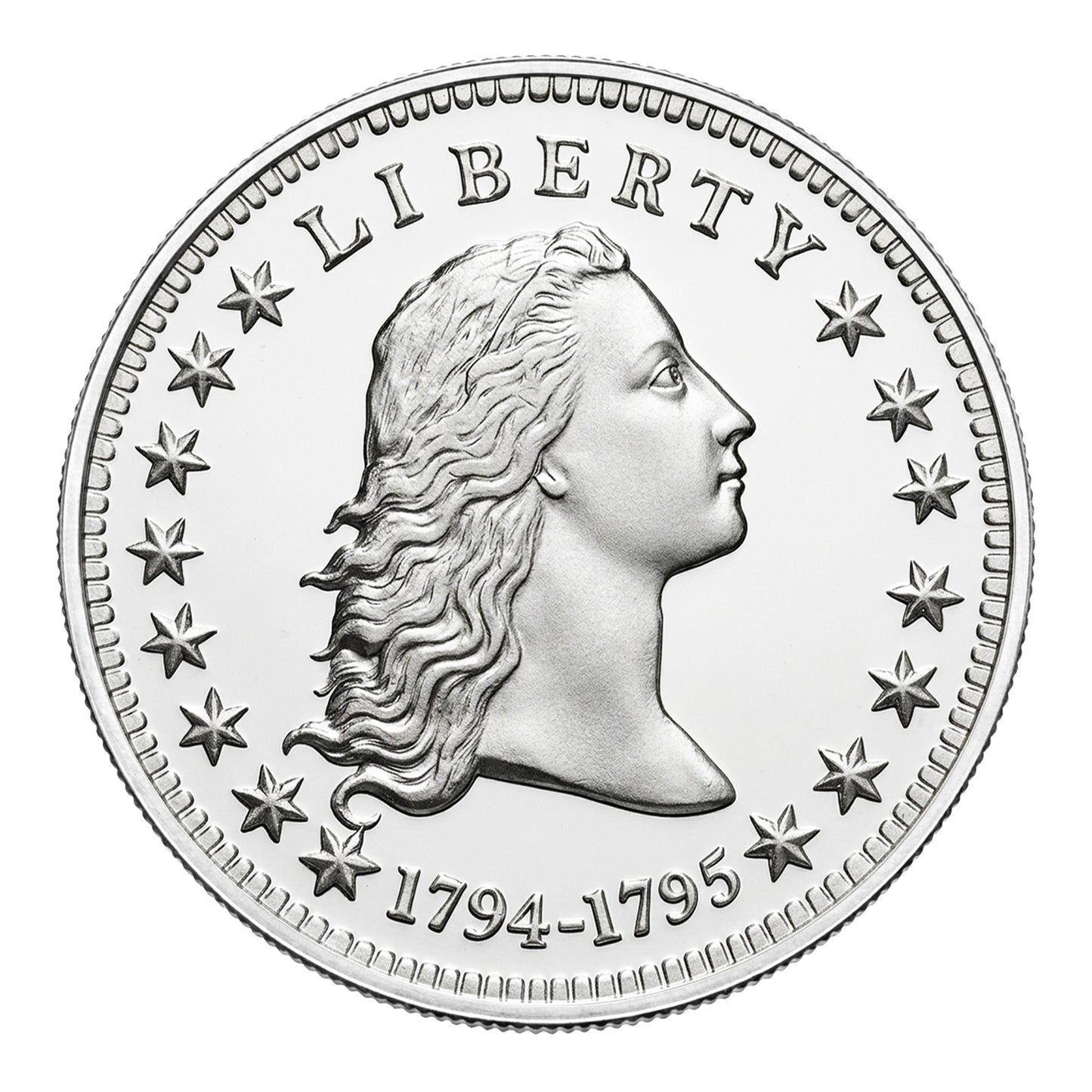 2026 Liberia Flowing Hair 1 Kilo White Brass Coin (08/04)