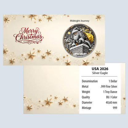 2026 U.S. Eagle Santa's Midnight Journey Edition 1 oz Silver Coin