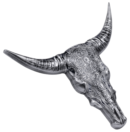 2027 Solomon Islands Buffalo Skull Shaped 2 oz Silver Coin