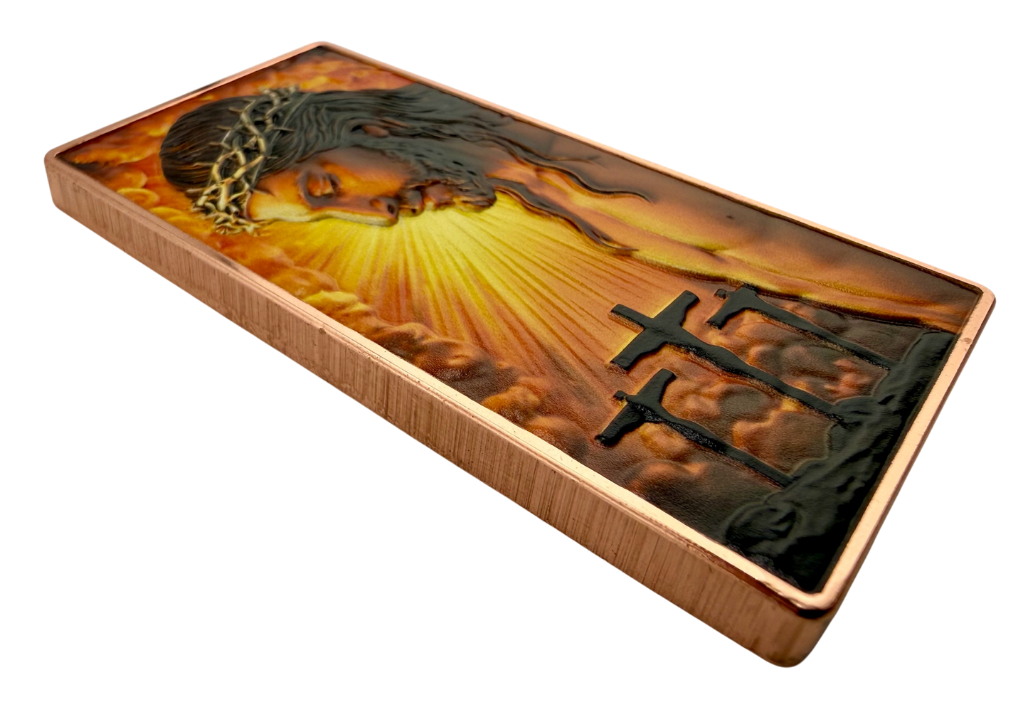 Jesus - He is Risen Colorized 5 oz Copper Bar (06/24)