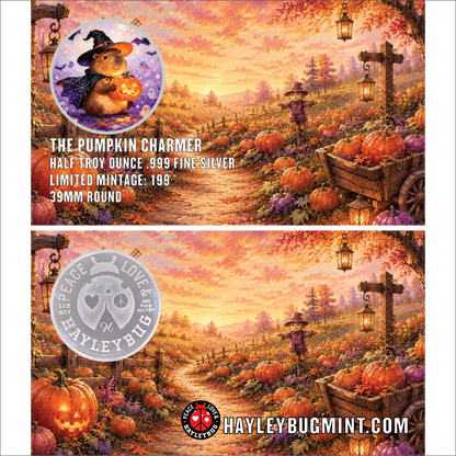 The Pumpkin Charmer Colorized 1/2 oz Silver Round by Hayleybug Mint (08/10)