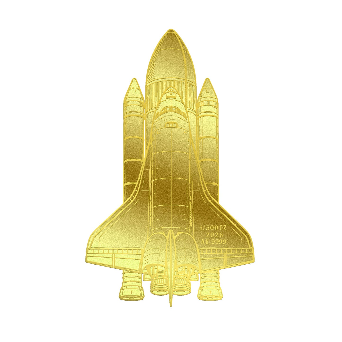 Space Shuttle Shaped 1/500 oz Gold Medal in Card (07/08)
