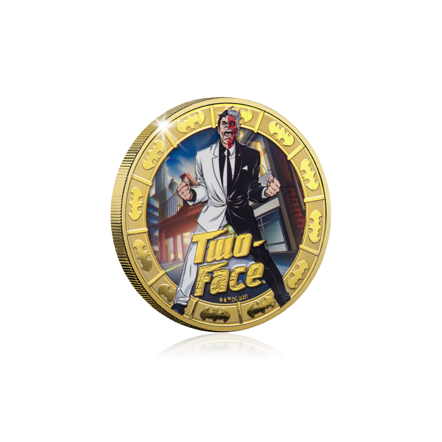 2025 Solomon Islands DC Two-Face Gold Plated 27.5g CN Coin in Card (07/13)