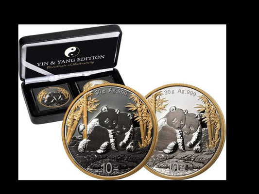 2026 China Panda 2x 30g Silver Golden Enigma Yin & Yang Set in Box w/COA (1888 Mintage)