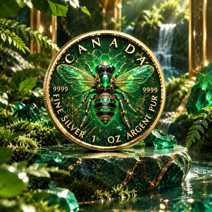 2026 Canada Maple Leaf The Emerald Bee Edition 1 oz Silver Coin
