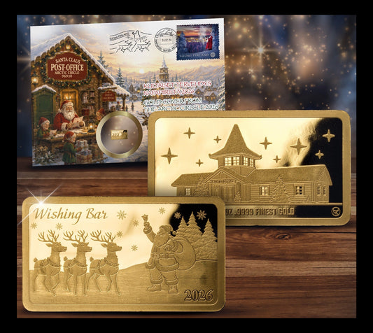 2026 Wishing Bar 1/200 oz Gold Bar in Card