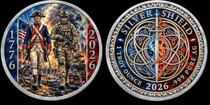 Silver Shield 1776-2026 American Sentinel 1 oz Silver Proof Medals