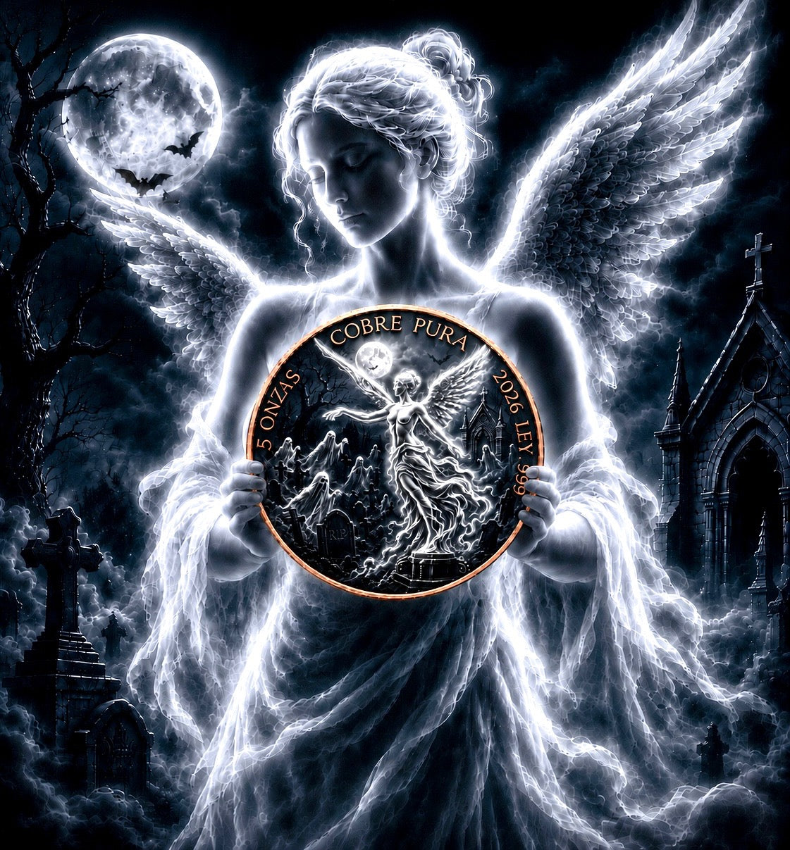 Ghostly Libertad Colorized 5 oz Copper Medal (07/14)