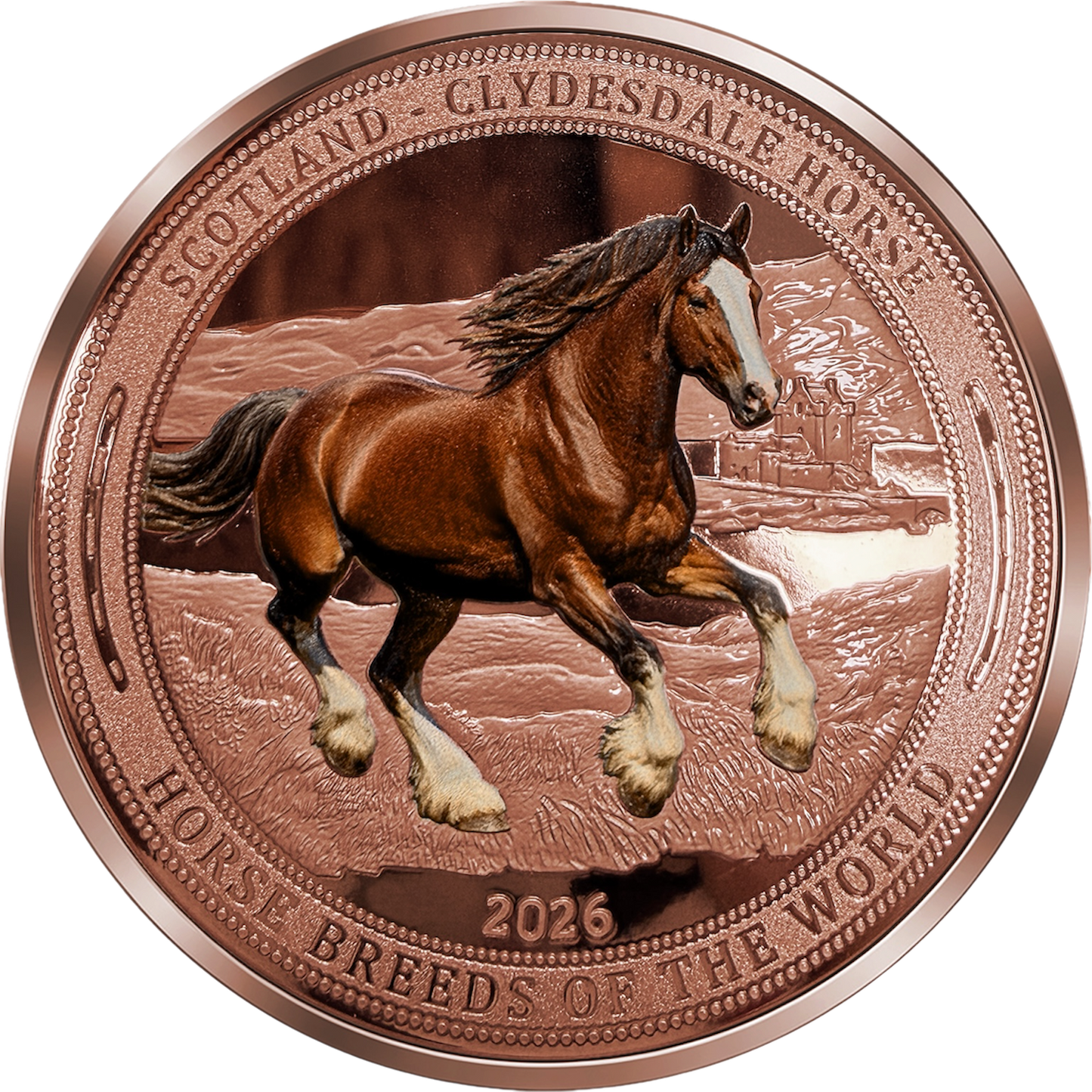 2026 Liberia Clydesdale Horse 5 oz Copper Medal (07/03)